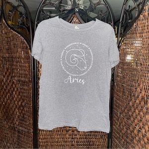 Aries grey and white graphic tee